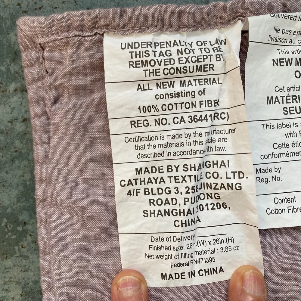 Pottery Barn Belgium Flax Linen Floral Sham